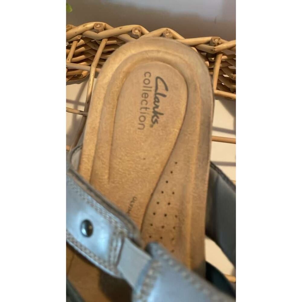 Clarks Collection Size 12 Blue Multi Strap Comfort Slide Sandals - Picture 9 of 9